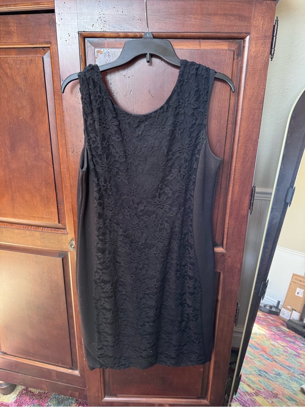 Apt 9 Black Lace Overlay Sleeveless Dress